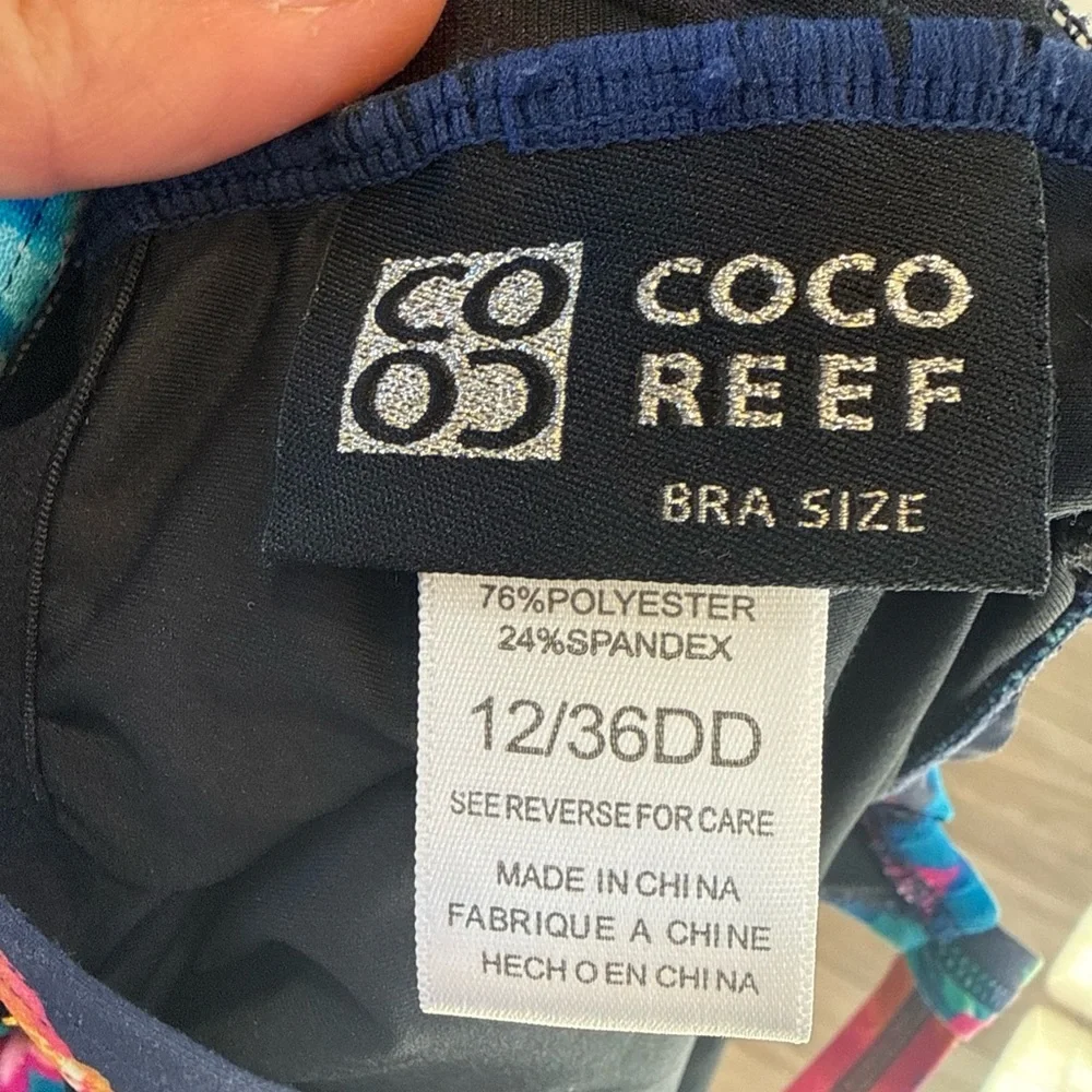 Coco Reef Charisma Bra Sized Underwire Bandeau One Piece Swim Size 12 36DD - Picture 7 of 7